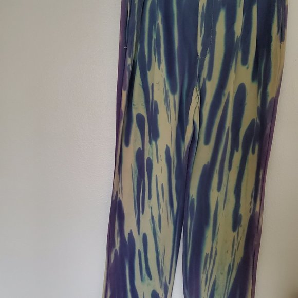 Tommy Bahama Silk navy blue white gray ivory summer dress pants 34 large striped - Picture 5 of 12